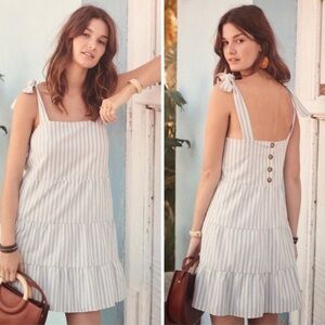 Sezane Striped Blue and White Dress - 42/12